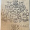 Wapenkaart/Coat of Arms: Original preparatory drawing of the Roest van Alkemade & Crollins Coat of Arms/Family Crest with printed coat or arms, 2 pp.