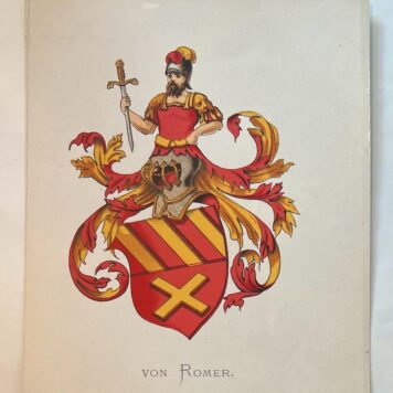 Wapenkaart/Coat of Arms: Original preparatory drawing of Von Römer Coat of Arms/Family Crest with printed coat or arms, 1 p.