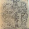 Wapenkaart/Coat of Arms: Original preparatory drawing of Römer Coat of Arms/Family Crest with printed coat or arms, 1 p.