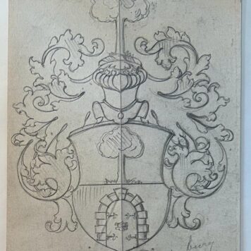 Wapenkaart/Coat of Arms: Original preparatory drawing of Roosenburg Coat of Arms/Family Crest, 1 p.