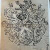 Wapenkaart/Coat of Arms: Original preparatory drawing of Roseveldt Coat of Arms/Family Crest, 1 p.