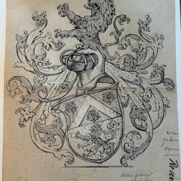 Wapenkaart/Coat of Arms: Original preparatory drawing of Roseveldt Coat of Arms/Family Crest, 1 p.