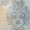 Wapenkaart/Coat of Arms: Original preparatory drawing of Rosier Coat of Arms/Family Crest, 1 p.