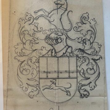 Wapenkaart/Coat of Arms: Original preparatory drawing of van Rossum Coat of Arms/Family Crest, 1 p.