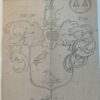 Wapenkaart/Coat of Arms: Original preparatory drawing of van Rossum Redele Coat of Arms/Family Crest, 1 p.