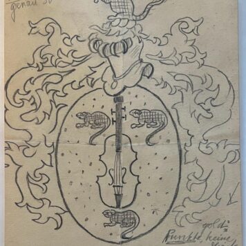 Wapenkaart/Coat of Arms: Original preparatory drawing of the Rotteveel Coat of Arms/Family Crest,1 p.