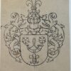 Wapenkaart/Coat of Arms: Original preparatory drawing of the Rubens (Rubbens) Coat of Arms/Family Crest, 1 p.