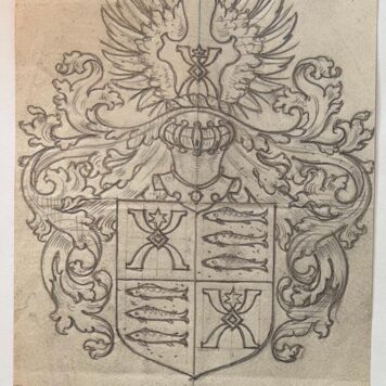 Wapenkaart/Coat of Arms: Original preparatory drawing of the Ruyssenaers (Ruijssenaers)Coat of Arms/Family Crest, 1 p.