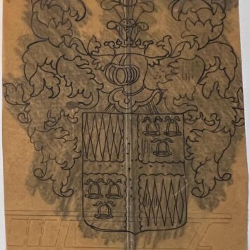 Wapenkaart/Coat of Arms: Original preparatory drawing of the Rijckman (Ryckman) Coat of Arms/Family Crest, together with printed coloured coat of arms, 2 pp.