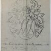 Wapenkaart/Coat of Arms: Original preparatory drawing of the Ten Sande Coat of Arms/Family Crest, 1 p.