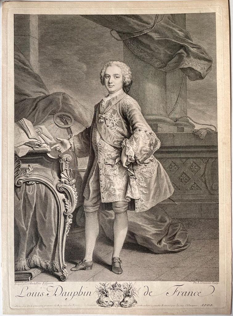 [Antique print, engraving] Portrait of Louis, Dauphin de France, published ca. 1740-1755, 1 p.
