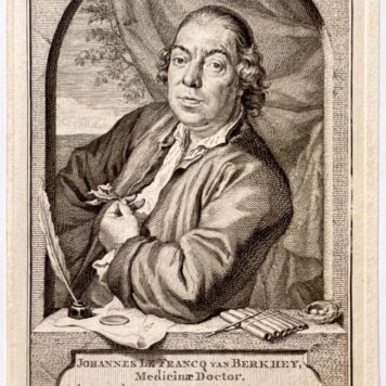 [Antique print, engraving] Portrait of natural historian Francq van Berkhey, published 1771, 1 p.