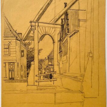 [Modern drawing, black chalk] A bridge in Naarden, ca. 1920-1940.