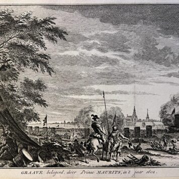 [Original etching/ets] 'Graave belegerd, door Prinse Maurits'; Siege of Grave, 1602, 1 p.v