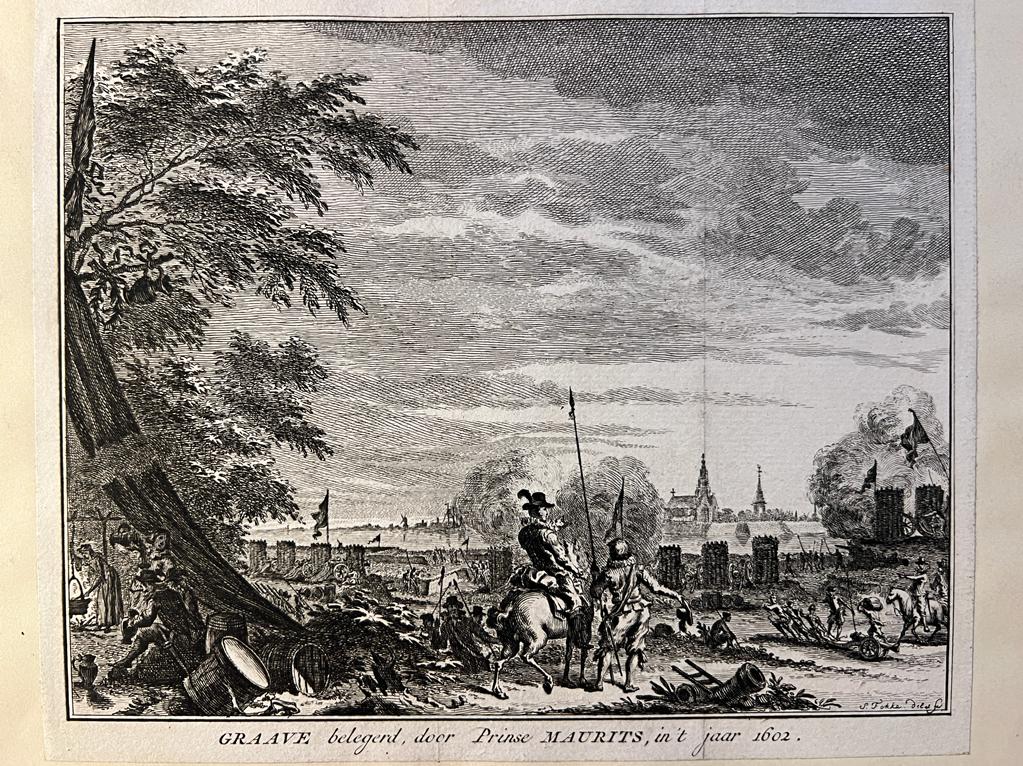 [Original etching/ets] 'Graave belegerd, door Prinse Maurits'; Siege of Grave, 1602, 1 p.v