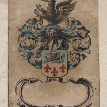 Handcolored 17th century Coat of Arms, Egbert Roelofs (Roelofsz.), Raad van Amsterdam 1578, dated 1588, 1 p.