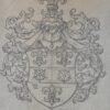 Wapenkaart/Coat of Arms: Original preparatory drawing of the Santhagens Coat of Arms/Family Crest, 1 p.