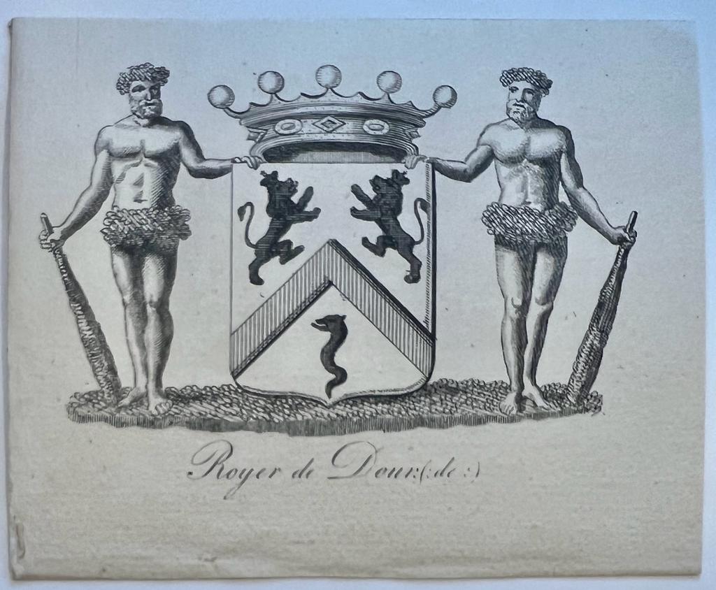 Wapenkaart/Coat of Arms: Black and white coat of arms Royer de Dour (de), 1 p.