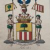 [Heraldic drawing] Coloured coat of arms of the Salis family, family crest, 1 p.