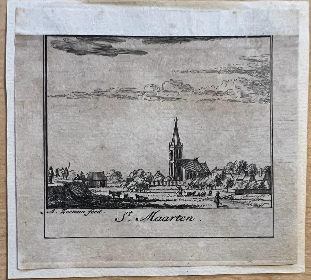 [Antique print, city view, 1730] St. Maarten (Village Sint Maarten, Noord-Holland), published 1730, 1 p.