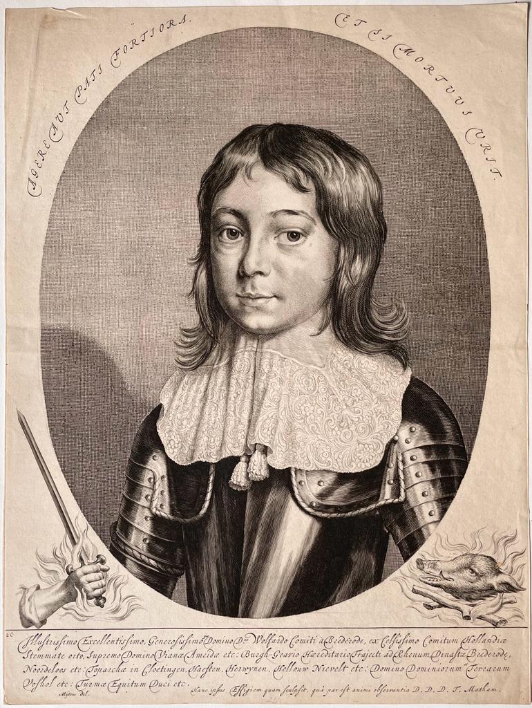[Antique print, engraving] Portrait of Wolfert van Brederode, published ca. 1660, 1 p.