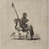 Antique print I Stefano della Bella I 1650 I Rider with lance
