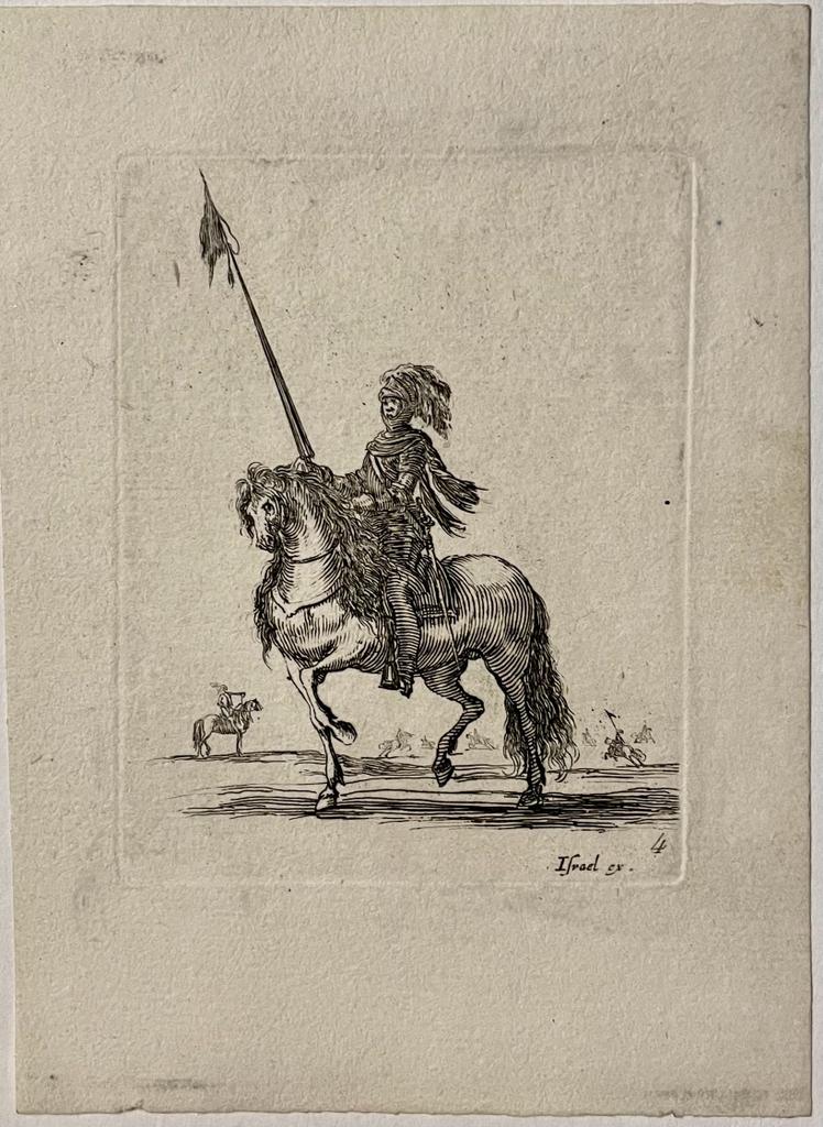 Antique print I Stefano della Bella I 1650 I Rider with lance
