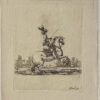 Antique print I Stefano della Bella I Rider on a prancing horse I 1650