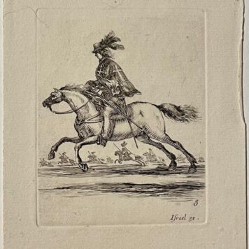 Antique print I Stefano della Bella I 1650 I Musketeer on horse