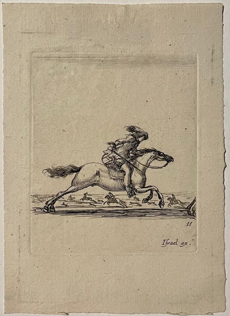Antique print I Stefano della Bella I 1650] Rider with sword