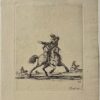 Antique print I Della Bella I 1650 I Rider on horse