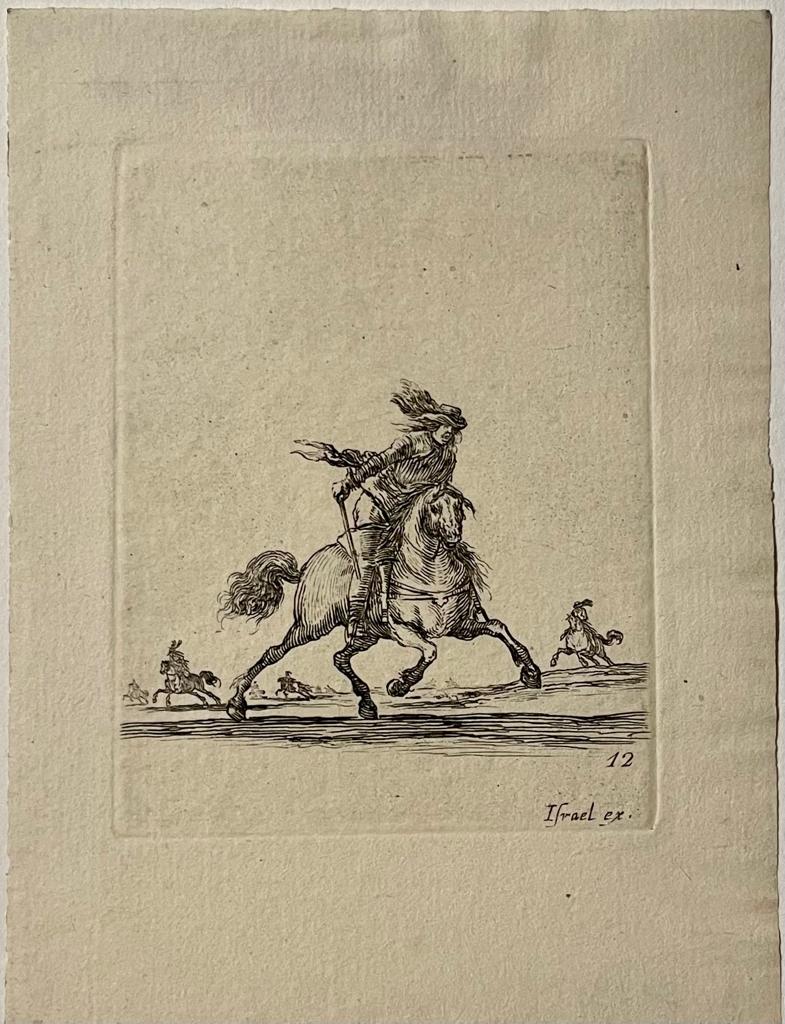 Antique print I Della Bella I 1650 I Rider on horse