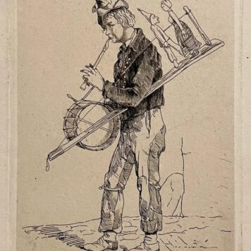 Antique print I J. Cornet I 1853 One man orchestra