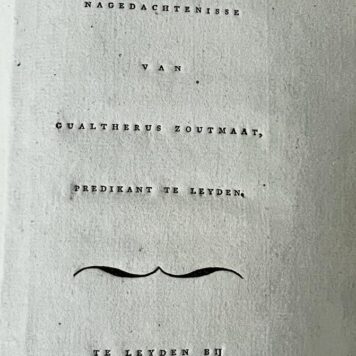 [Occasional poem, 1793] Leids predikant Gualtherus Zoutmaat