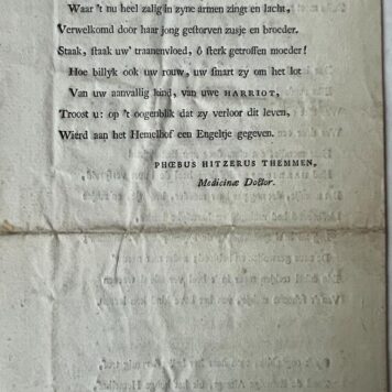 Occasional poem I 1796 I Op den dood van Harriot Sowden
