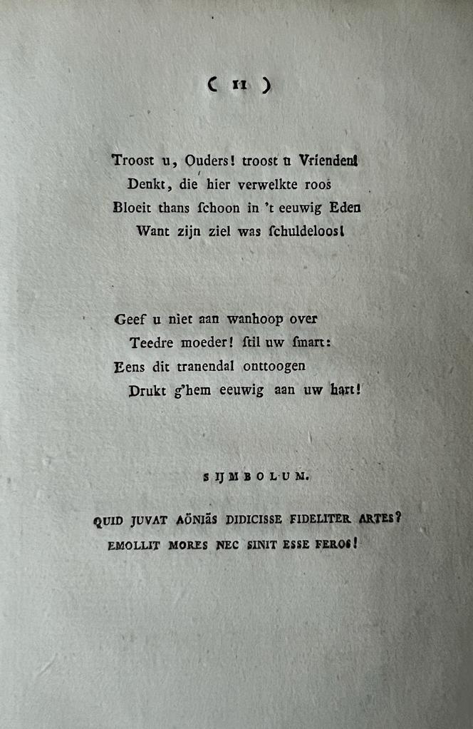 Occasional poem I 1797 I Iets over het sterven van mijn kind [by Jan de Bree]