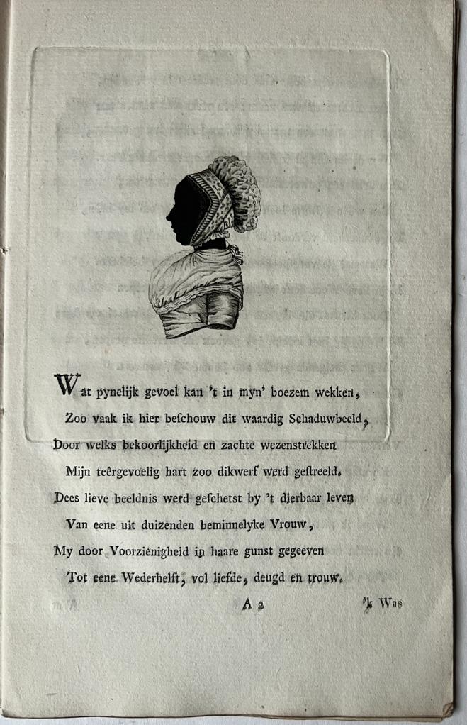 Occasional poem I 1799 I silhouette portrait I Lijkzang Jacoba [van Bemmelen] Spruit