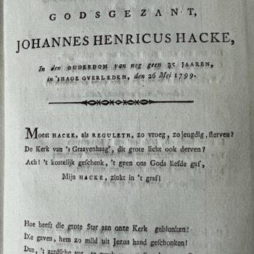 Occasional poem 1799 I Johannes Henricus Hacke