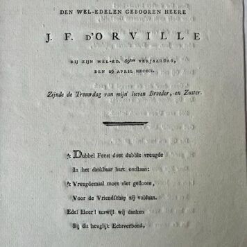 Occasional poem I 1801 I J.F. D'orville