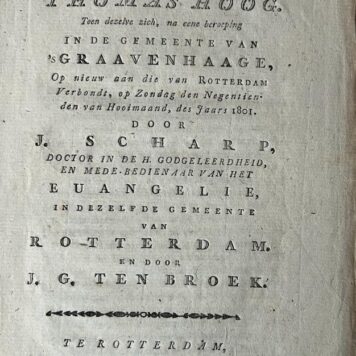 Occasional poem 1801 I Aan ... Thomas Hoog