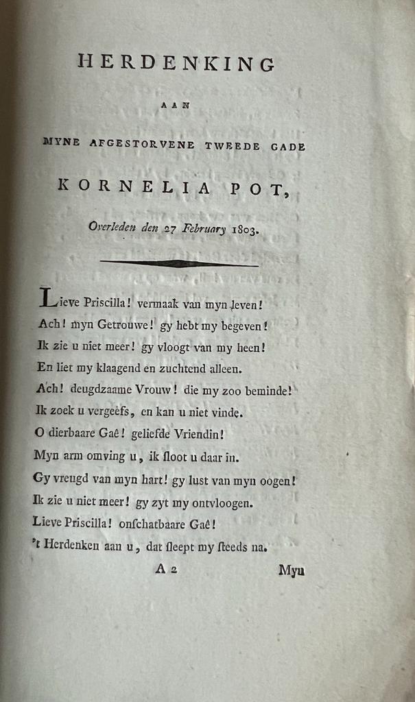 Occasional poem 1803. Lijk-cypressen van Abraham Blussé