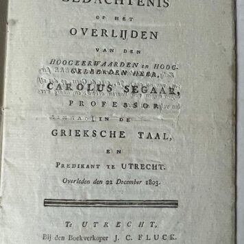 Occasional poem 1803 I Lyk-zang (...)Carolus Segaar