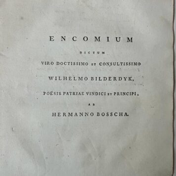 [Occasional poem 1809] Encomium dictum ... Wilhelmo Bilderdijk