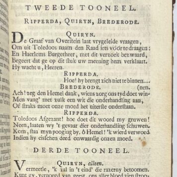 [Popular literature, 1729, convolute] Beleg en ontzet der stad Leiden. Blyeindend treurspel. Gespeeld op de Amsterdamsche Schouwburg. Amst., Heirs J. Lescailje en D. Rank, 1729, 3 titles in 1 volume.