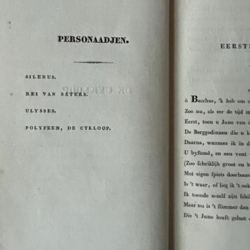 [Literature 1828] De cykcloop (cycloop), saterspel. Translated from the Greek of Euripides by Willem Bilderdijk. Amsterdam, Ten Brink en De Vries, 1828, [10] + 48 pp.