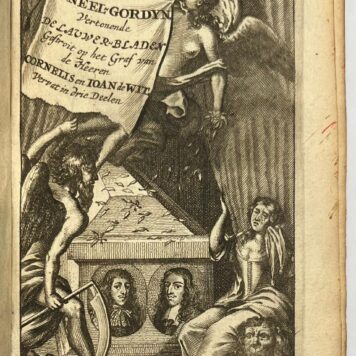 [Poetry, 1677-1678, De Witt] Het Swart Toneel-Gordyn, opgeschoven voor de Heeren Gebroederen Cornelis en Johan de Wit. [s.n.], [s.l.], 1677-1678, 3rd ed., 3 parts in 1 vol., (2), 96; (4), 92; (4), 92 pp.