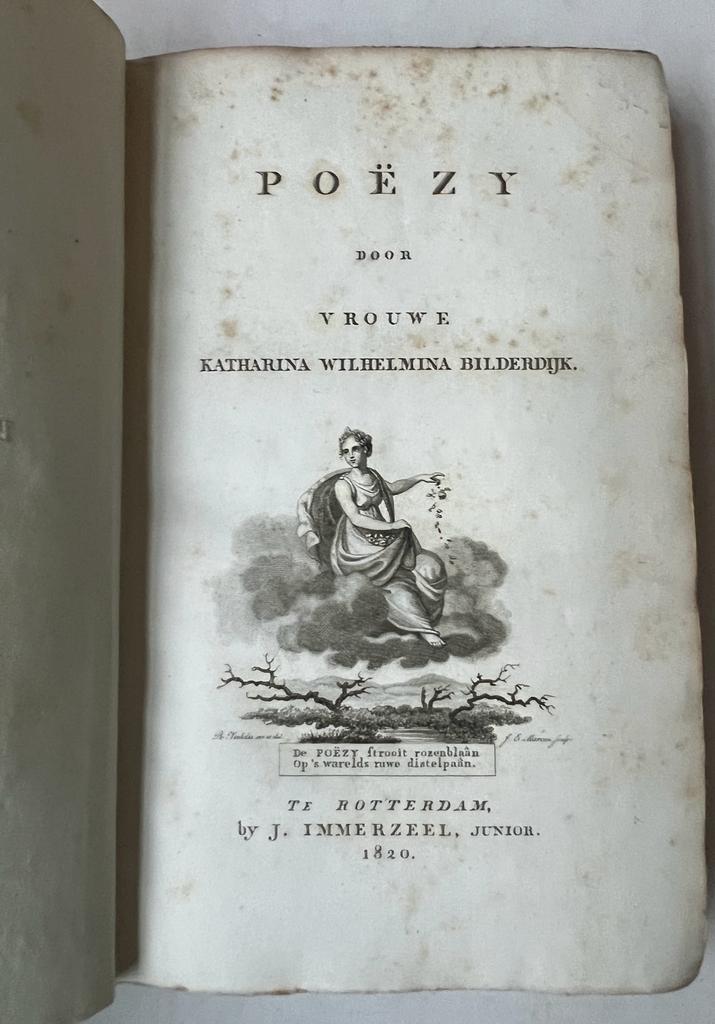 Schweickhardt, Katharina Wilhelmina - [Literature, women, 1820] Pozy. Rotterdam, J. Immerzeel junior, 1820, [2] 8, 186 [2] pp.