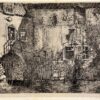 tique print etching I Canal under a house I 1853 by J.L. Cornet
