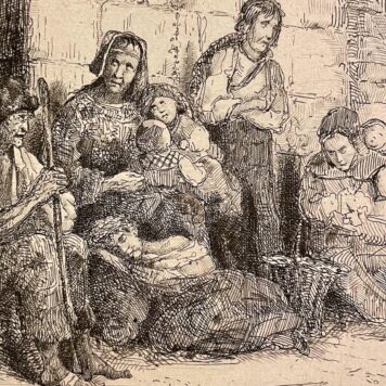 Antique print etching I Family of Romani I 1853 by J.L. Cornet
