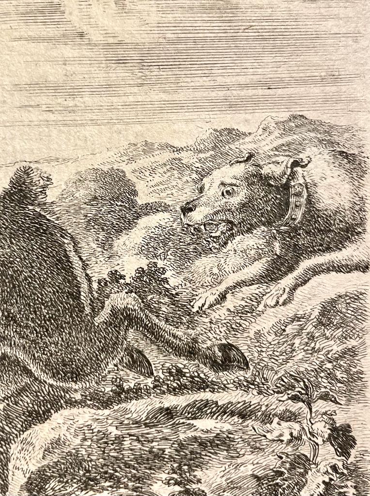 [Antique print Stefano della Bella ca. 1654] Deer hunt